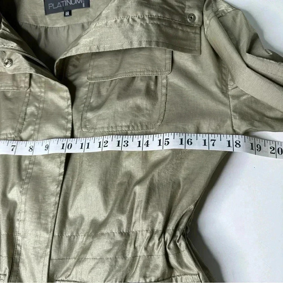 Platinum Utex Womens Lightweight Jacket XS Tan Hooded Pockets - Picture 14 of 15